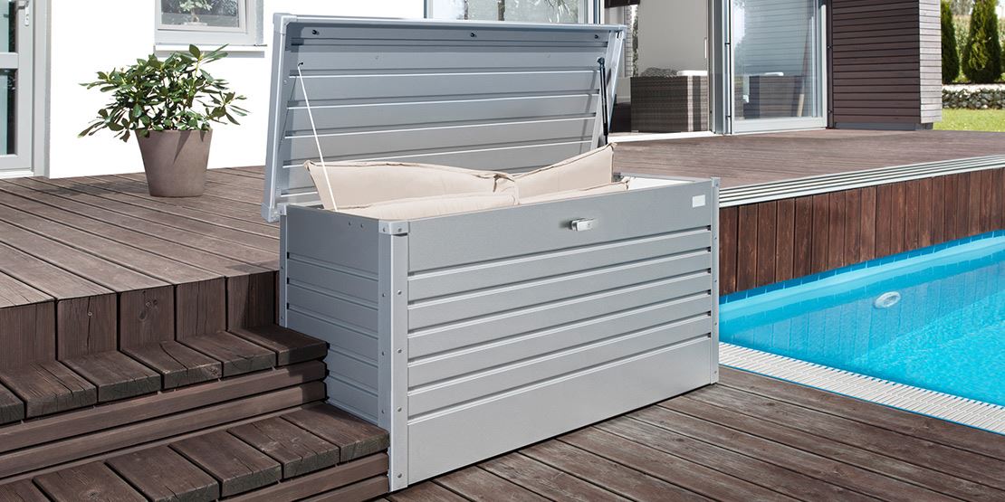 Kissenbox Freizeit Stahl weiss